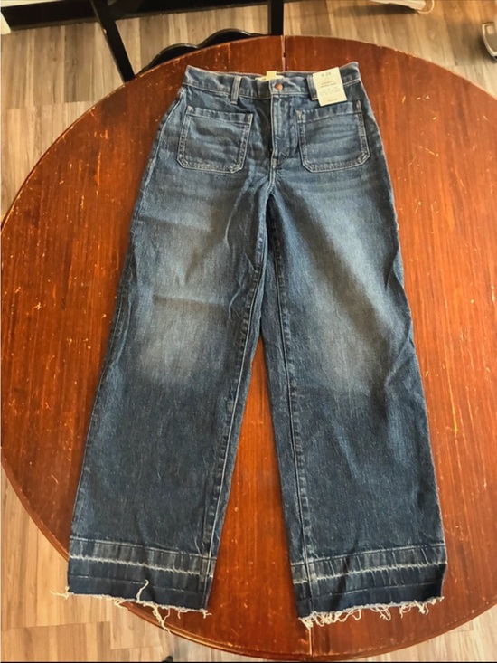 Madewell Denim - NWT Madewell Emmett Wide-Leg Raw-Hem Jeans